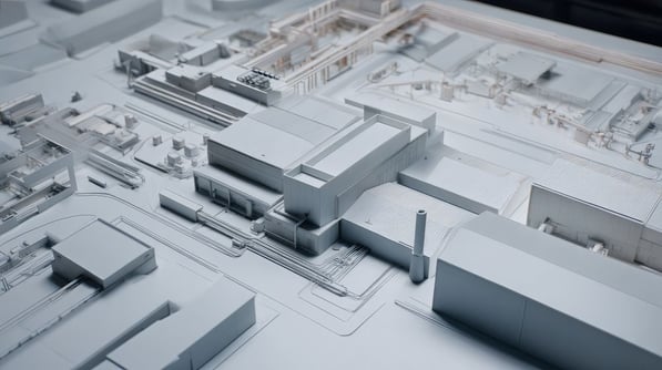 地震の揺れを効果的に吸収・分散するシステム建築の構造模型イメージ